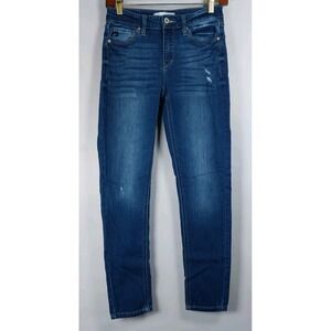 Kancan Jeans Womens 5/26 Dark Wash Ankle‎ Skinny Distressed
